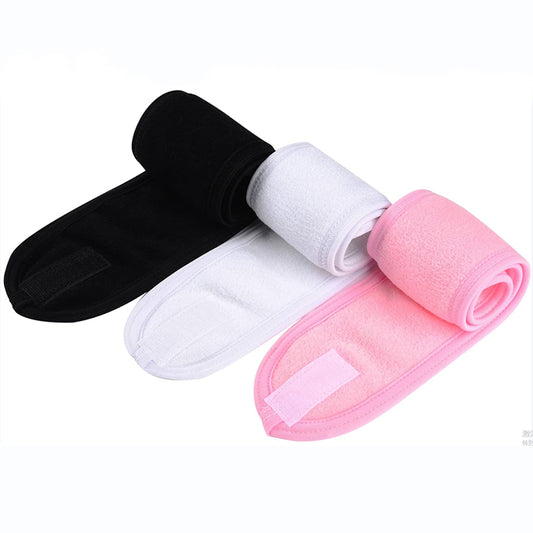 Elegant Spa Facial Headband (set of 3 pieces, white, pink, and black)