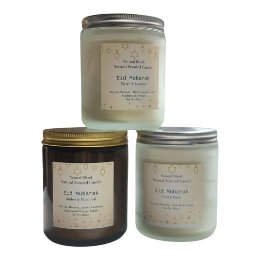 Oud and Basil Candle- Luxury Eid Mubarak Candle