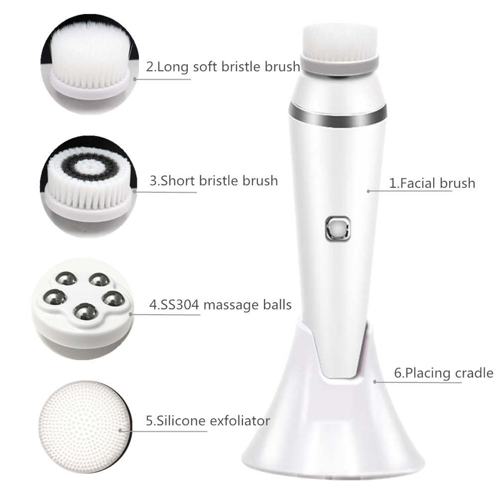 Improved Waterproof  Electric Facial Cleansing Brush, Makeup remover, Acne and Pore cleanser